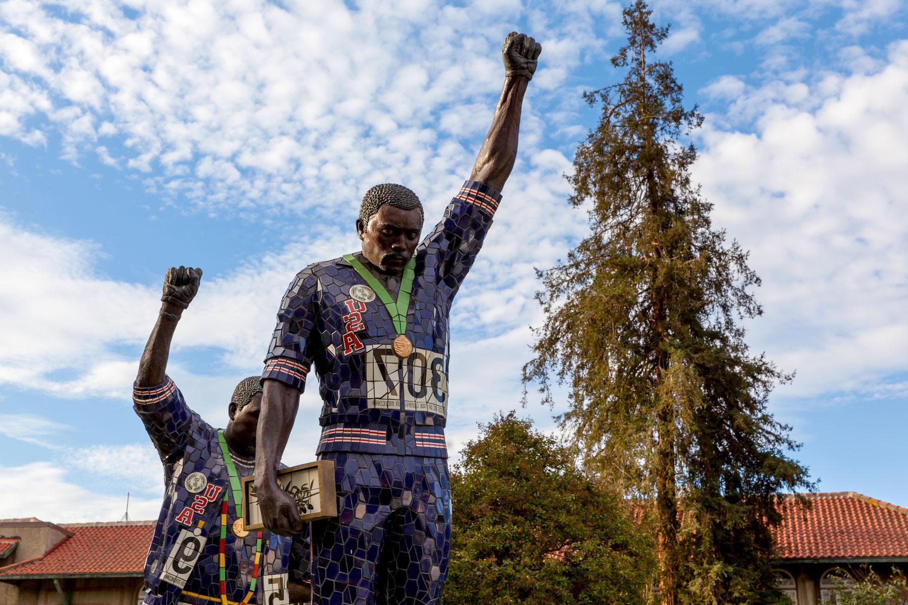 Alumni Tommie Smith and John Carlos Sculpture.